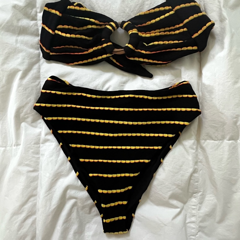 Montce Black and Yellow Striped Bikini